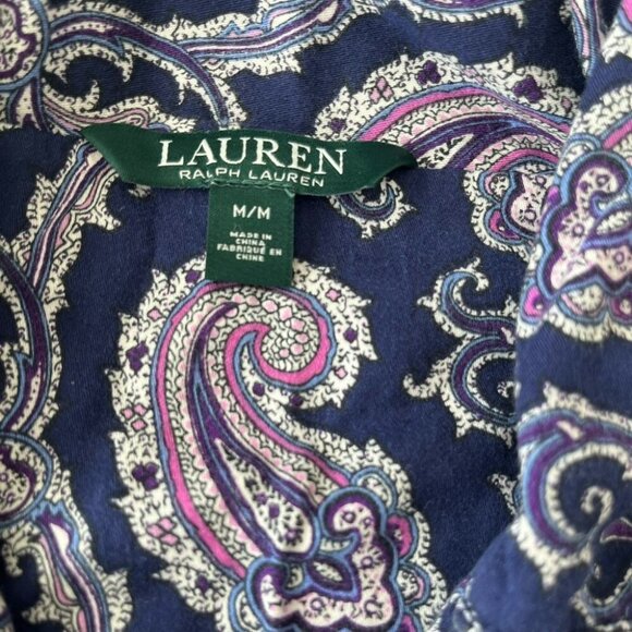 [M]Lauren Ralph Lauren Paisley Print Purple Pajama Set - Picture 2 of 8